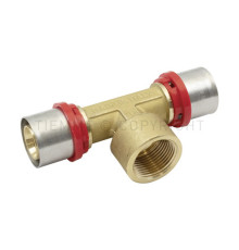 Тройник пресс-фитинг латунный Tiemme 40x3.5 мм - 1 ВР - 40x3.5 мм 1650118