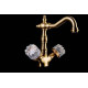 Смеситель для раковины высокий Boheme Crystal двухвентильный бронза 312-CRST