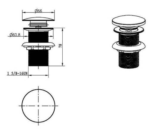 Донный клапан для раковины Boheme Click-Clack матовое золото 612-MG