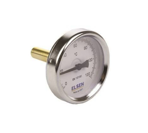Термометр биметаллический Elsen Ø 80 мм 1/2 осевой шток 50 мм ET80.12