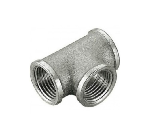 Тройник резьбовой Tiemme ВВ никелированный 1x1/2x1 1500180