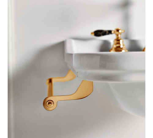 Раковина Kerasan Waldorf 60х55 см 1 отверстие керамическая белый/золото 4140K1/811391oro