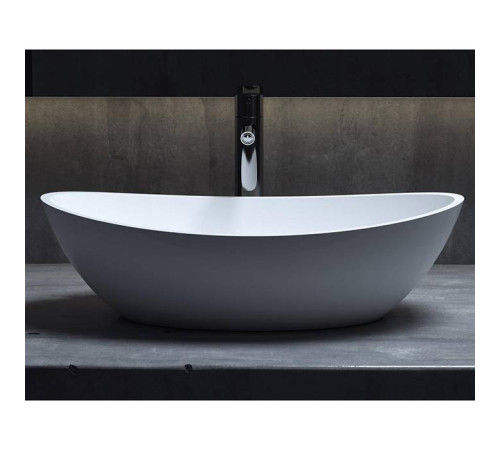 Раковина накладная Salini NOEMI 56х34х15 см S-Stone белый матовый 1101203SM