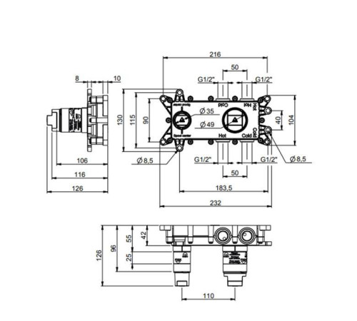 Встраиваемая часть смесителя для раковины Almar E134003