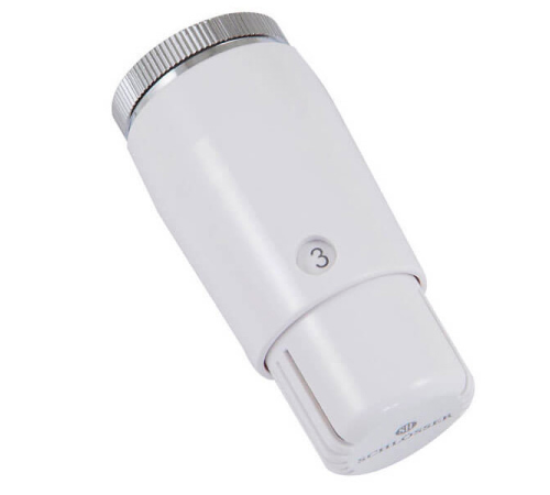 Термостатическая головка Schlosser MINI Diamant M30x1.5 белая 601100033