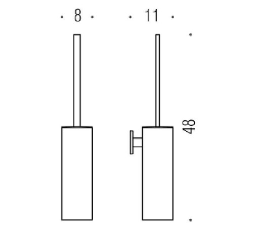 Ершик для туалета подвесной Colombo Design Look черный матовый B1607.NM