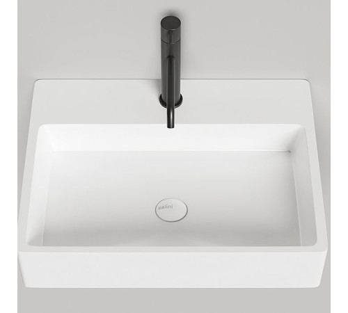 Раковина накладная Salini Ottavia 60х45х13.3 см 1 отв. S-Stone белый матовый 1103201M