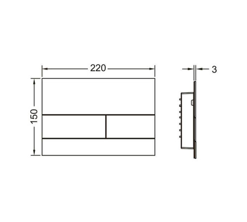 Панель смыва TECE TECEsquare II металл черный хром 9240846