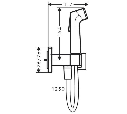 Гигиенический душ со смесителем и держателем Hansgrohe Bidette шлифованный черный хром 29233340