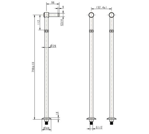 Держатели для напольного смесителя Boheme Medici бронза 601