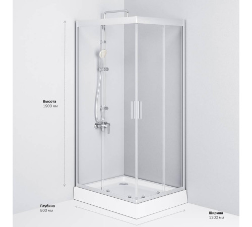 Душевое ограждение AM.PM Gem 120х80 см без поддона W90G-404-120280-MT