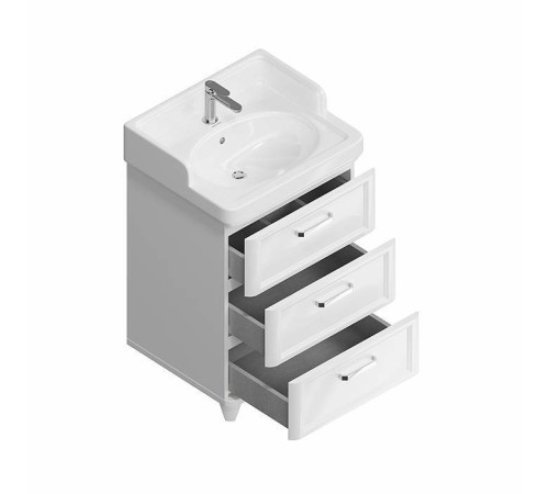 Тумба напольная Kerama Marazzi Pompei 60 см 3 ящика белый глянцевый PO.N.60.3\WHT