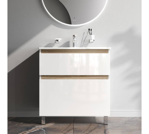 Тумба под раковину напольная AM.PM X-Joy 80 см 2 ящика белый глянец M85AFSX0802WG