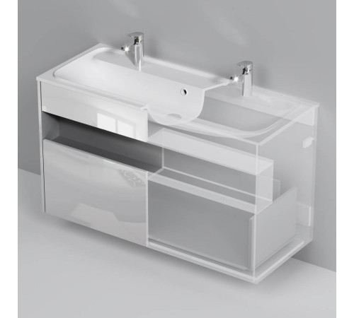 База под раковину AM.PM Func 120 см с нишей и 1 ящиком белый глянец M8FFUX1201WG