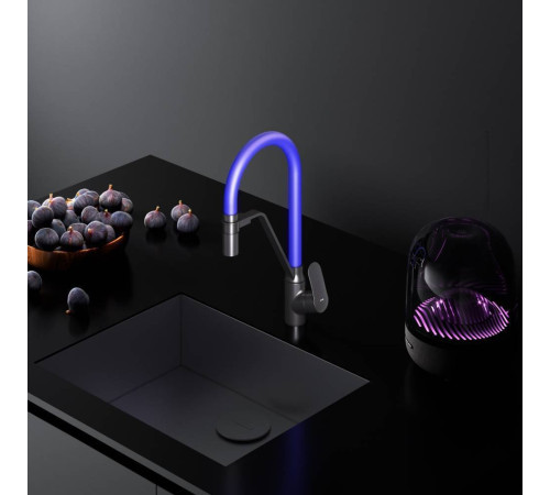 Смеситель для кухни AM.PM Like с каналом для питьевой воды и гибким синим изливом F8007827