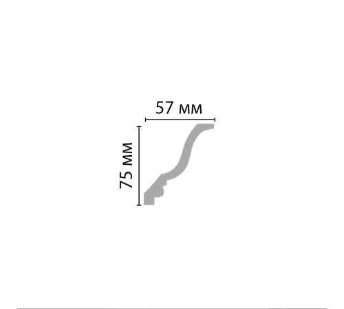 Плинтус потолочный DECOMASTER 96211 гладкий полиуретан 75х57х2400 мм 96211