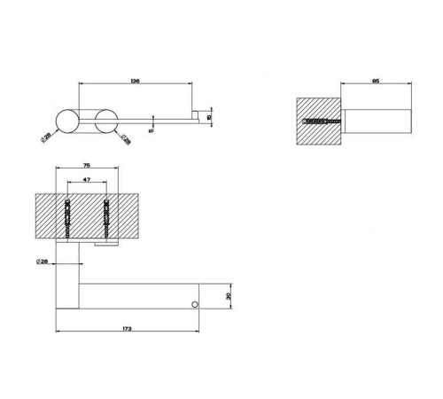 Держатель для туалетной бумаги Gessi 316 подвесной шлифованная сталь 54749#239