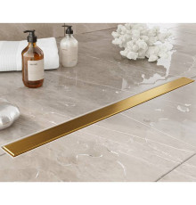 Трап душевой Plumberia Selection PS MODULAR 4x60 мм комбинированный затвор золото брашированное PSM60OB