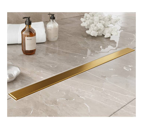 Трап душевой Plumberia Selection PS MODULAR 4x60 мм комбинированный затвор золото брашированное PSM60OB