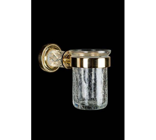 Стакан для зубных щеток подвесной Boheme Murano Cristal золото 10904-CRST-G