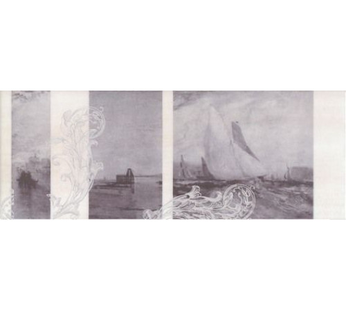 Декор Kerama Marazzi Ньюпорт Корабли фиолетовый 15x40 см STG/C207/15010