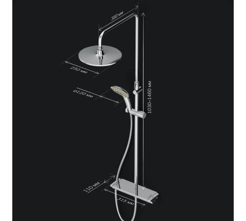 Душевая система AM.PM Spirit V2.0 с термостатом F0770A400