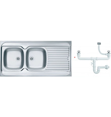 Мойка кухонная Alveus Classic 100 1200х600х160 мм накладная левая 2 чаши 1009084