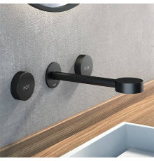 Смеситель для раковины Cisal Slim на 3 отверстия из стены черный матовый SM01351040