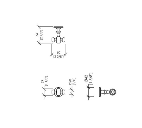 Крючок двойной подвесной Devon&Devon First Class хром DD33330CR