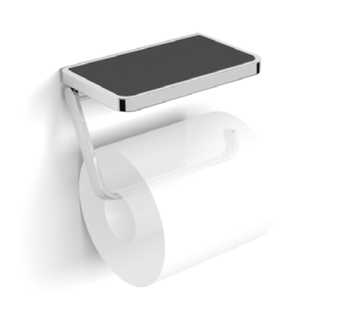 Бумагодержатель с полочкой Splendy Inspiration S хром IS4063SVCR