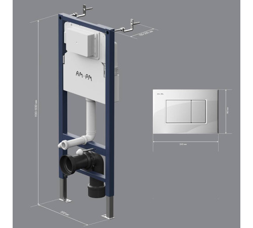 Инсталляция для подвесного унитаза AM.PM PrimeFit S с механической клавишей I012709.0201