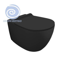 Унитаз подвесной Simas Vignoni 56х36.5 см безободковый смыв Tornado черный матовый VI18VERT nero matt