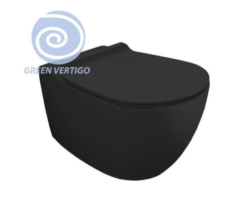 Унитаз подвесной Simas Vignoni 56х36.5 см безободковый смыв Tornado черный матовый VI18VERT nero matt