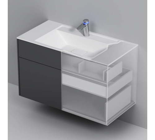 Тумба под раковину подвесная AM.PM Inspire V2.0 100 см 3 ящика графит матовый M50AFHX1003GM