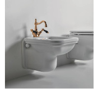 Биде подвесное Kerasan Waldorf 55х37 см 1 отверстие белый золото 4125K1bi/cr*1 / 811391oro