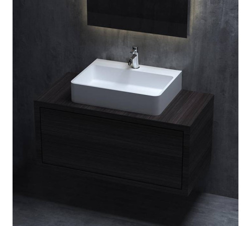 Раковина накладная Salini Ottavia 60х45х13.3 см 1 отв. S-Stone белый матовый 1103201M