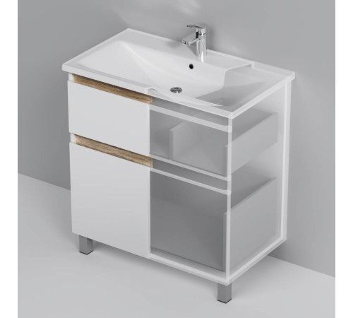 Тумба под раковину напольная AM.PM X-Joy 80 см 2 ящика белый глянец M85AFSX0802WG