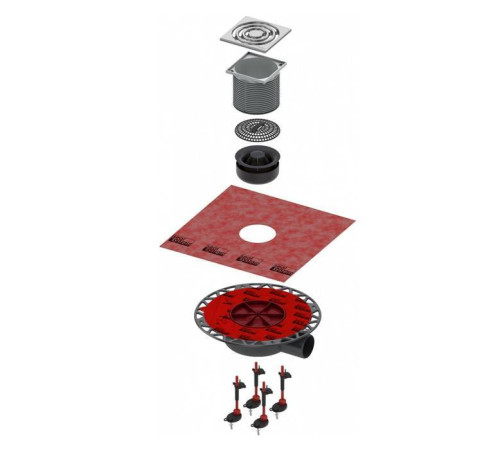 Комплект точечного трапа TECEdrainpoint S с сифоном DN 50 и декоративной решеткой KDP-S110