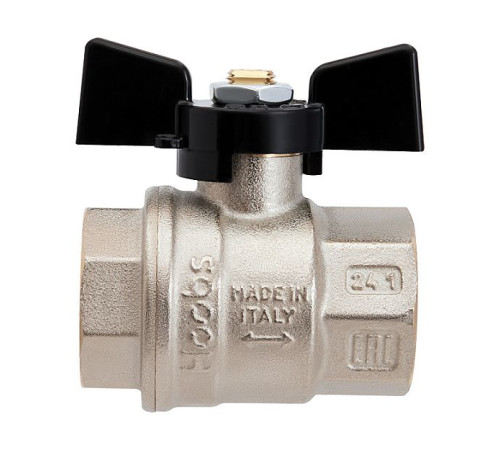 Кран шаровой Hoobs ORION 1/2 ВР/ВР ручка-бабочка черный 15132H