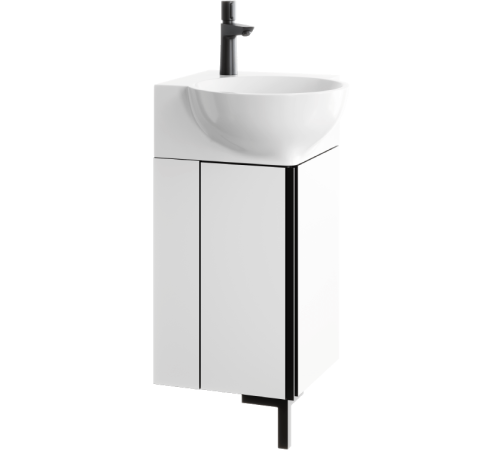 Тумба под умывальник Aqwella Porto угловая 365х840х365 мм белый/черный POR0104WB