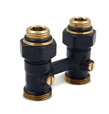 Клапан Н-образный прямой Primoclima Armature для нижнего подключения 3/4 x 1/2 черный матовый PCC3412SMB