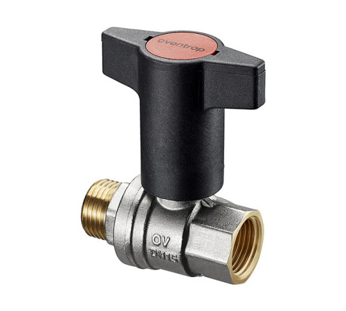 Кран шаровой Oventrop Optibal DN15 PN20 НР/ВР с черной рукояткой 1077304