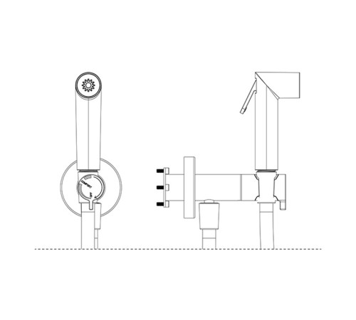 Гигиенический душ со смесителем Almar Atthis встраиваемый медь брашированная PVD E134004/E136013.CO