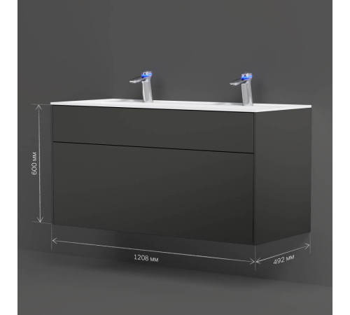 Тумба под раковину подвесная AM.PM Inspire V2.0 120 см 3 ящика графит матовый M50AFHX1203GM