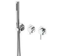 Смеситель встраиваемый AQUAMERIT на 3 потребителя с внутренней частью лейкой и шлангом хром AQM8805CR