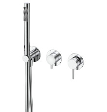 Смеситель встраиваемый AQUAMERIT на 3 потребителя с внутренней частью лейкой и шлангом хром AQM8805CR