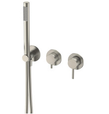 Смеситель встраиваемый AQUAMERIT на 3 потребителя с внутренней частью никель AQM8805BN