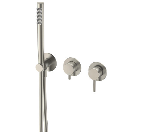 Смеситель встраиваемый AQUAMERIT на 3 потребителя с внутренней частью никель AQM8805BN