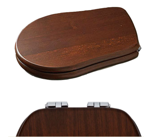 Сиденье для унитаза Kerasan Retro дерево/хром 109040