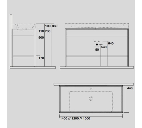 Раковина Kerasan Cento 100х45 см со стальной напольной структурой 355001/924431